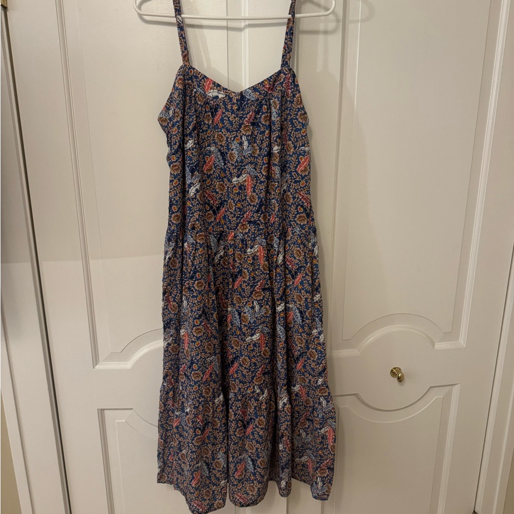 Knox Rose Blue and Pink Patterned Midi Dress